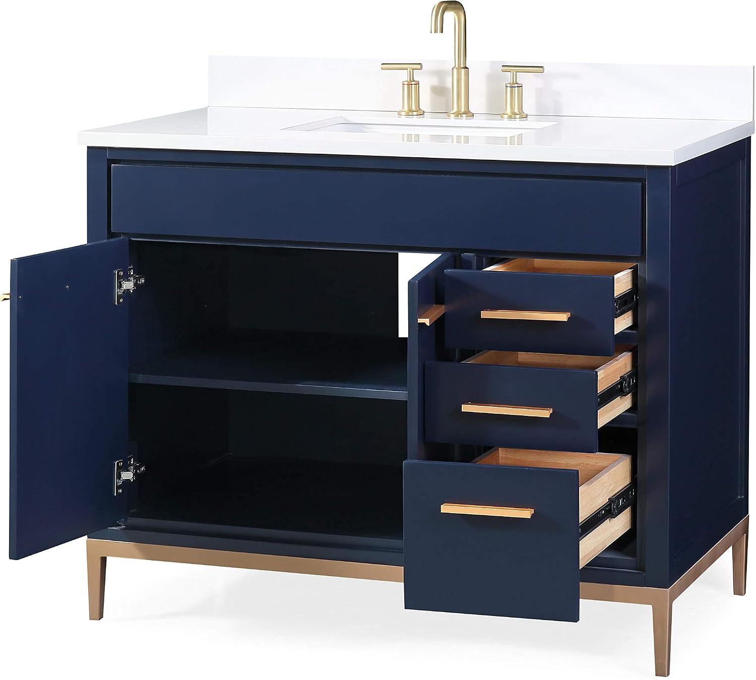 42' Beatrice Contemporary Navy Blue Bathroom Sink Vanity TB-9444NB-V42