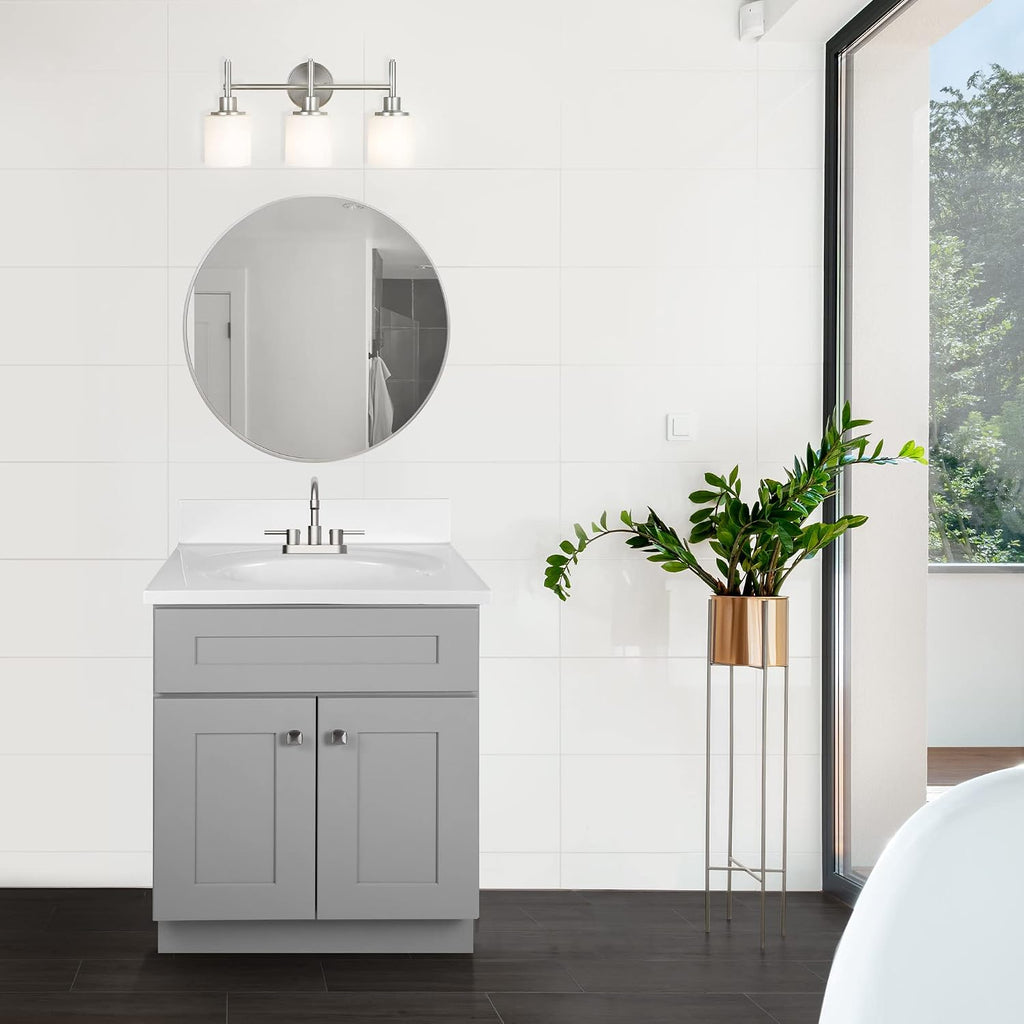 Design House Brookings 25 Inch Bathroom Vanity with Top, Ready to Assemble, Painted Sherwin Williams® Gray – Design House, 597559