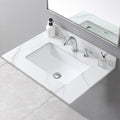 31' Bathroom Vanity Top with Ceramic Undermount Sink & Backsplash,Carrara Gold Sintered Stone Counter Top, 3 Holes Vanity Sink Top