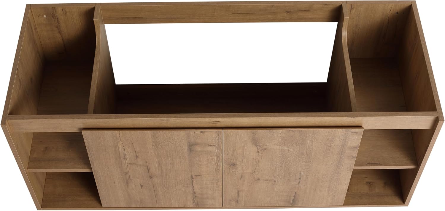 48 Inch Bathroom Vanity Without Sink Top,48' Floating Bathroom Vanity No Sink Top,Modern Floating Vanity Cabinet for Bathroom,Wall Mounted Plywood Vanity Cabinet,Brown