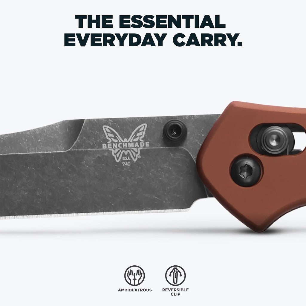 Benchmade - Osborne, Every Day, Outdoor, Folding Knife, Reverse Tanto Blade with Burnt Copper Aluminum Handle (940BK-03)