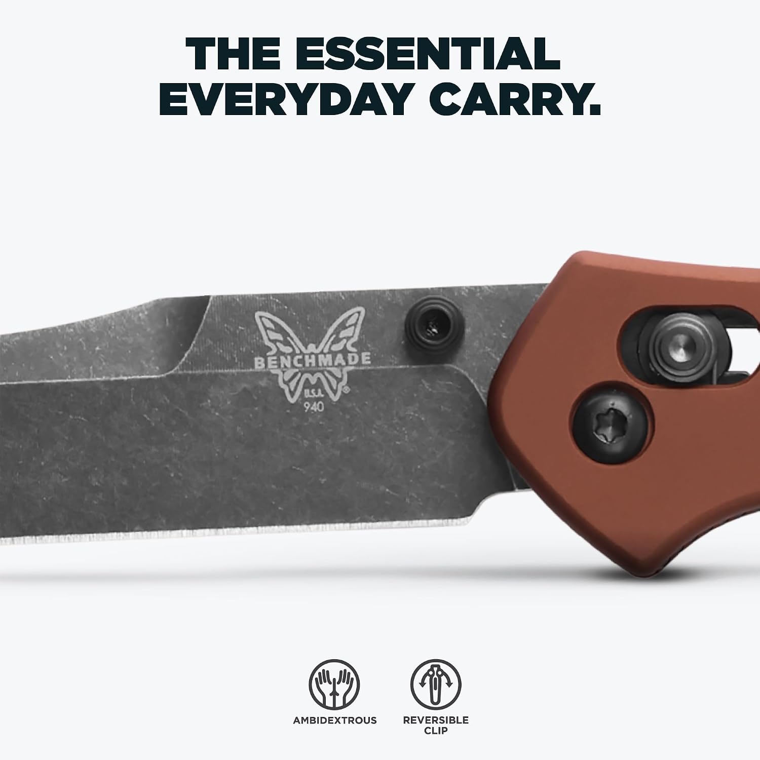 Benchmade - Osborne, Every Day, Outdoor, Folding Knife, Reverse Tanto Blade with Burnt Copper Aluminum Handle (940BK-03)
