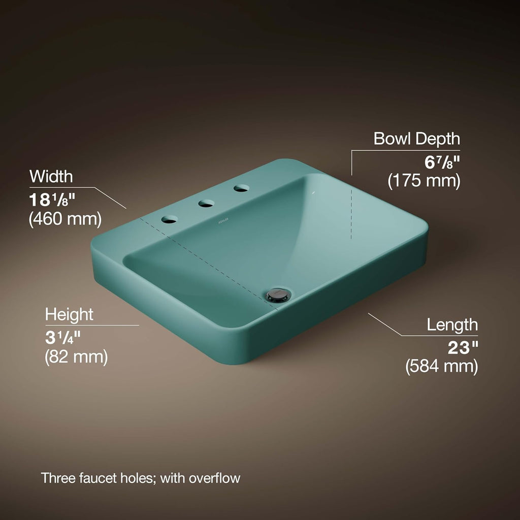 KOHLER Vox 23 in. Rectangular Drop-In Vessel Bathroom Sink