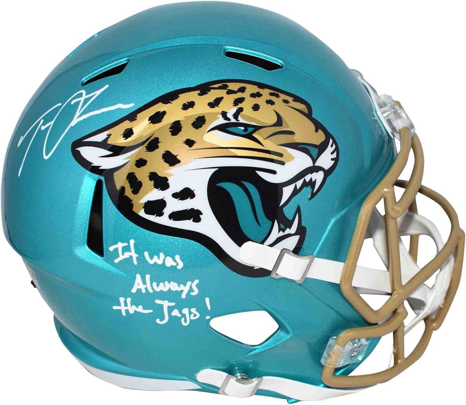 Trevor Lawrence Signed Jacksonville Jaguars F/s Flash Helmet W/Was Always Jags - Autographed NFL Helmets