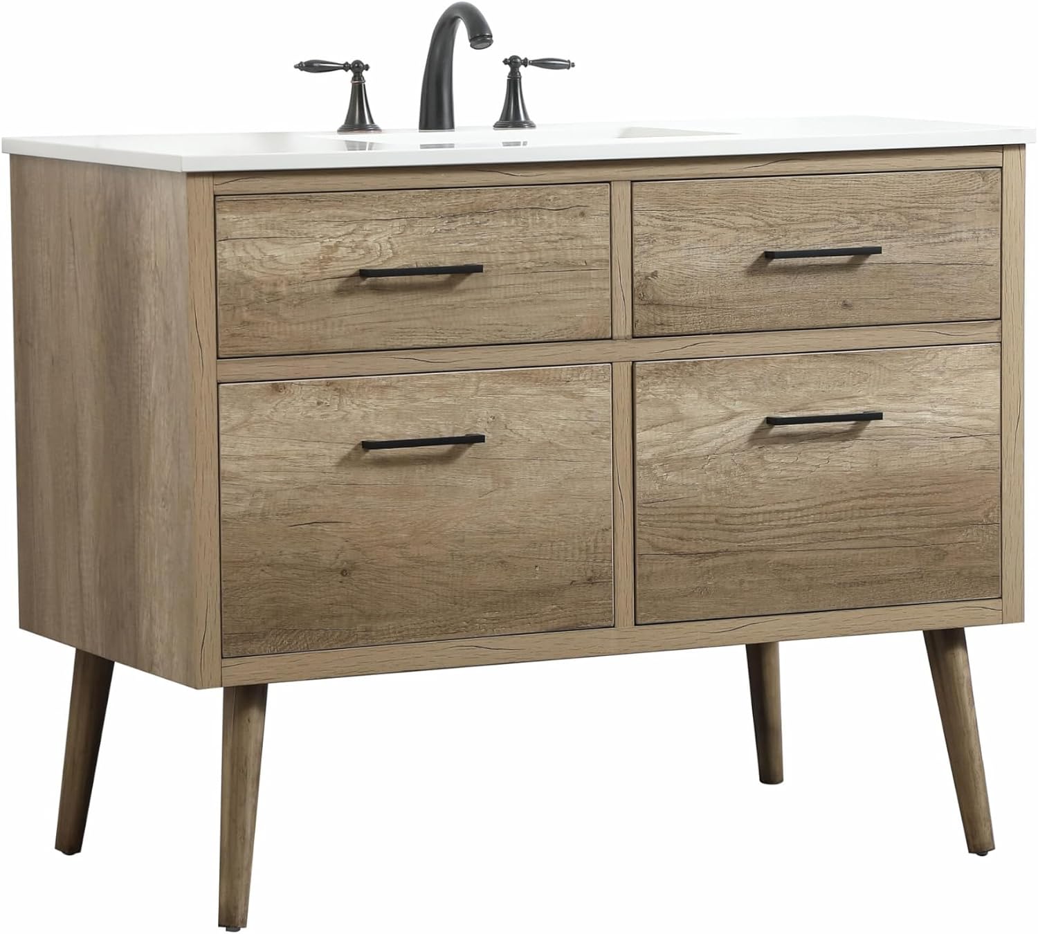 42' Bathroom Vanity, Engineered Wood (MDF/Laminate), Yellow/Light Wood