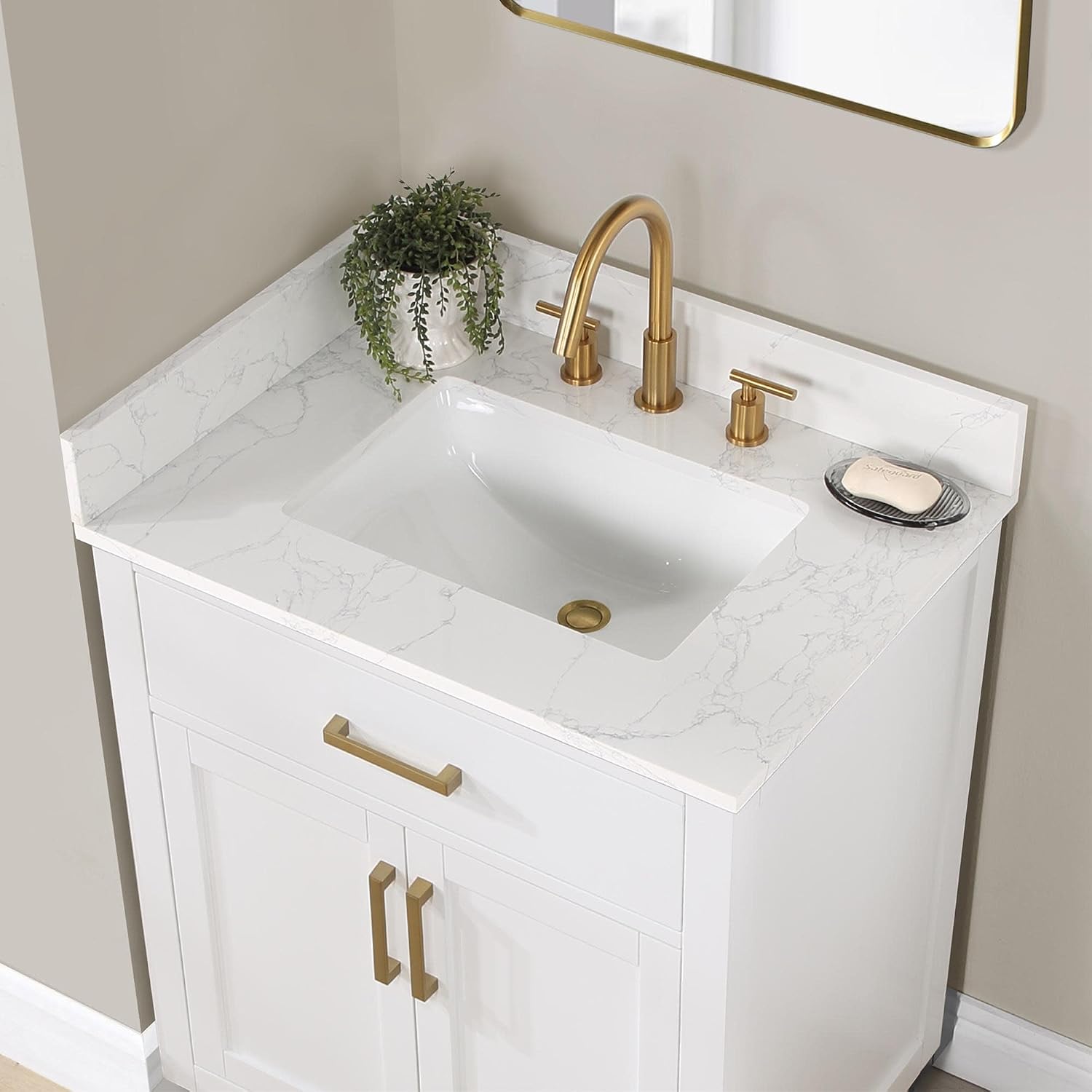 Altair Design Gavino 30' Wood Vanity in Royal Blue with Composite Stone Top no Mirror