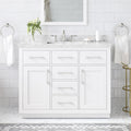 OVE Decors Athea 42' Single Undermount Sink Bathroom Vanity with Cultured Marble Countertop, Backsplash, Power Bar, in White Finish