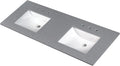 MSI Sparkling Gray Vanity Top with Under Mount Rectangle Double Bowl Ceramic Sinks, Engineered Marble Stone, 4' CC Faucet Holes, 61'X22'