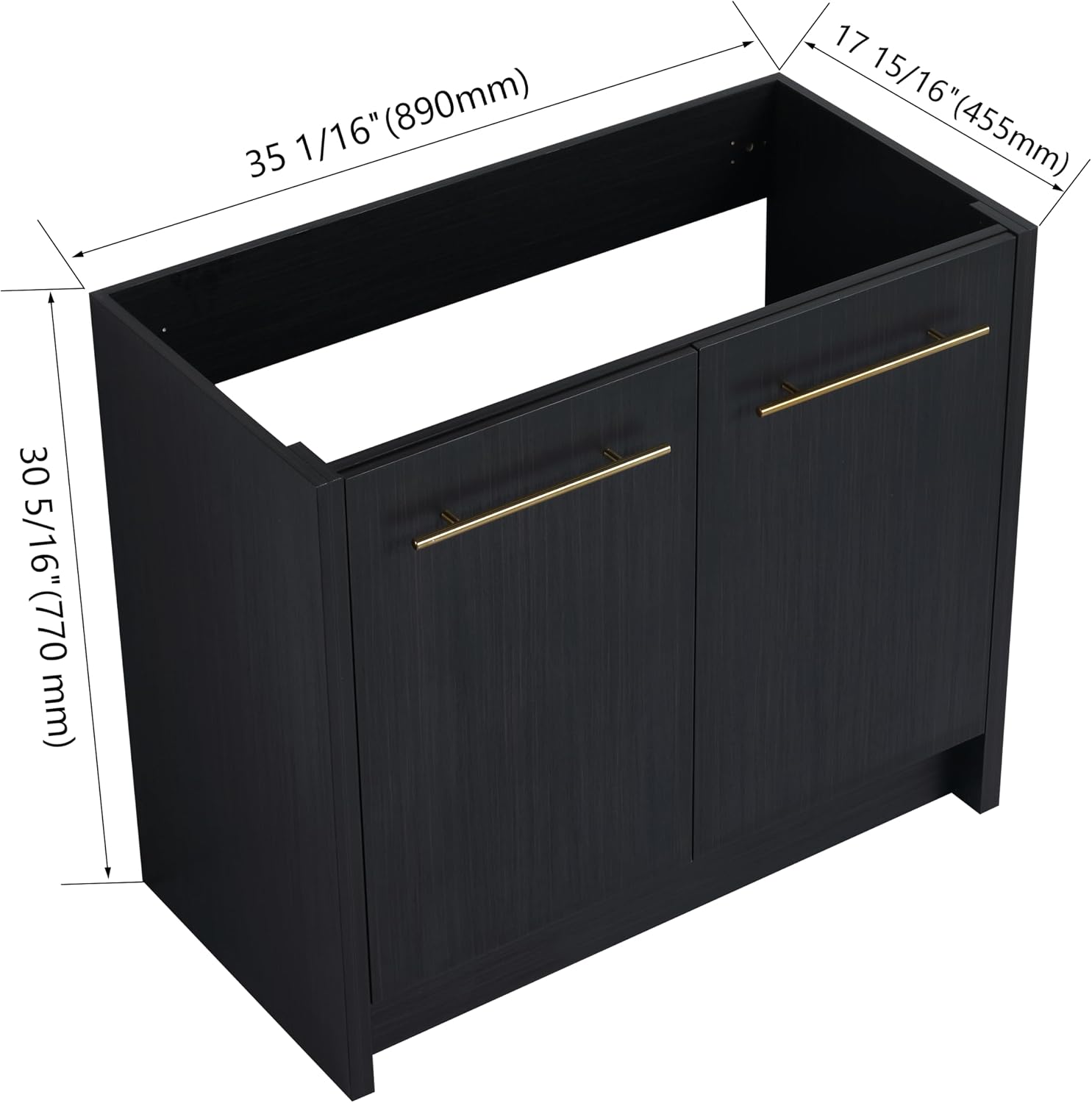 36 Inch Freestanding Bathroom Vanity (Without Top Sink)-BVB09236BCT
