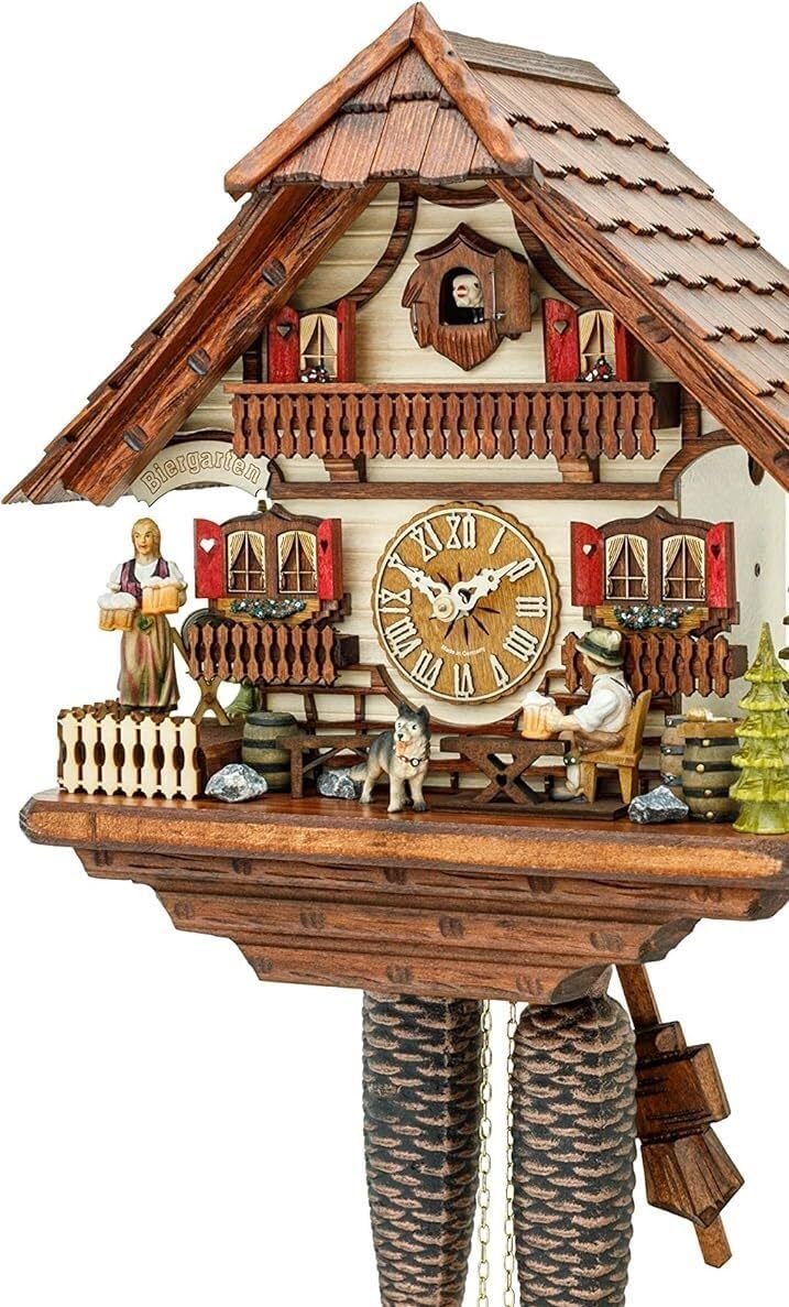 Black Forest Cuckoo Wall Clock, Hand-Carved, Suitable for Living Room, Bedroom and Office Suitable for Kitchen, Living Room or Office
