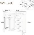 36' Bathroom Vanities with Sink Combo, Wood Modern White Bathroom Sink Cabinet with Soft Closing 3 Drawers and Doors, Freestanding Set