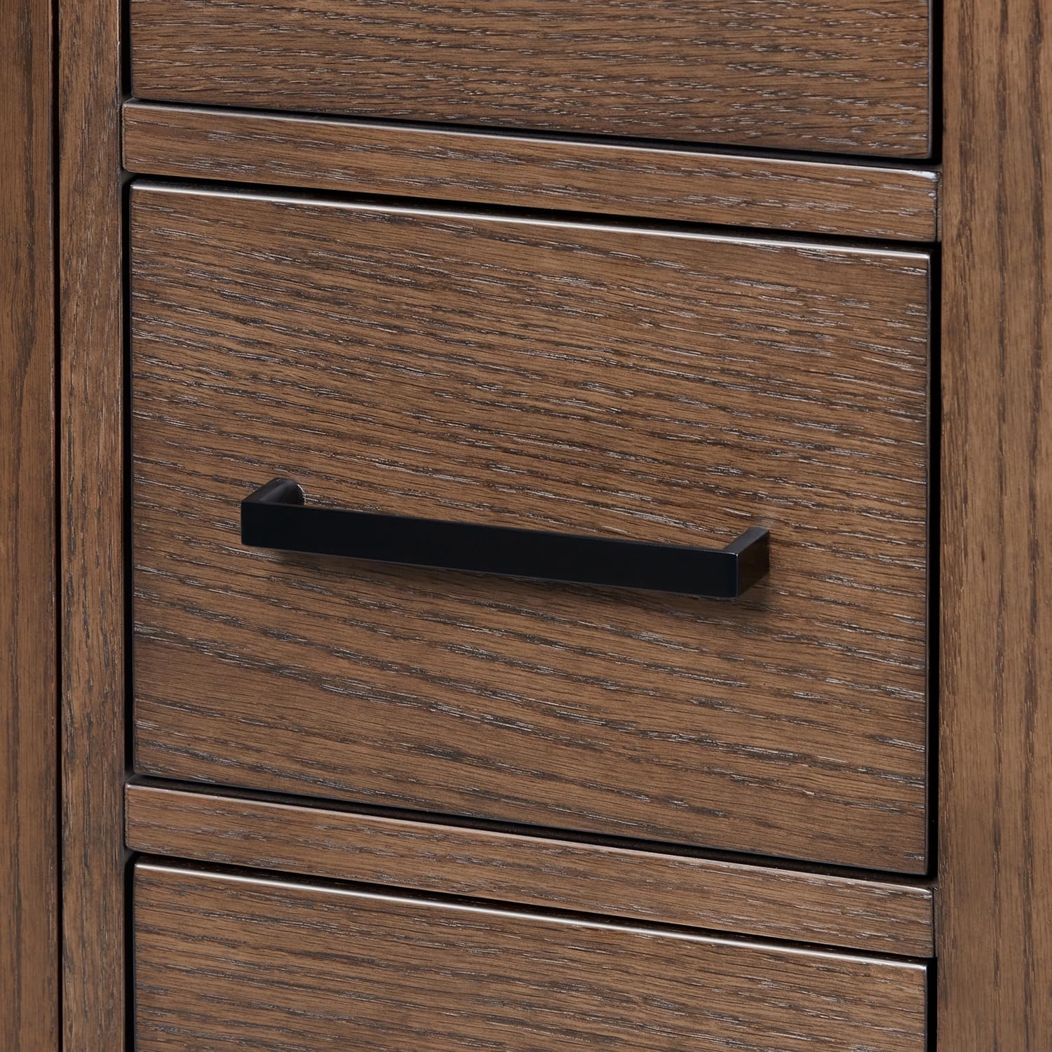 ARIEL Cambridge 66-inch Bathroom Vanity with Sink,Solid Wood, 1.5-inch Carrara White Quartz Countertop & Backsplash, Single Oval Porcelain Sink, 2 Soft Closing Doors, 9 Dovetail Drawers, Brown Oak