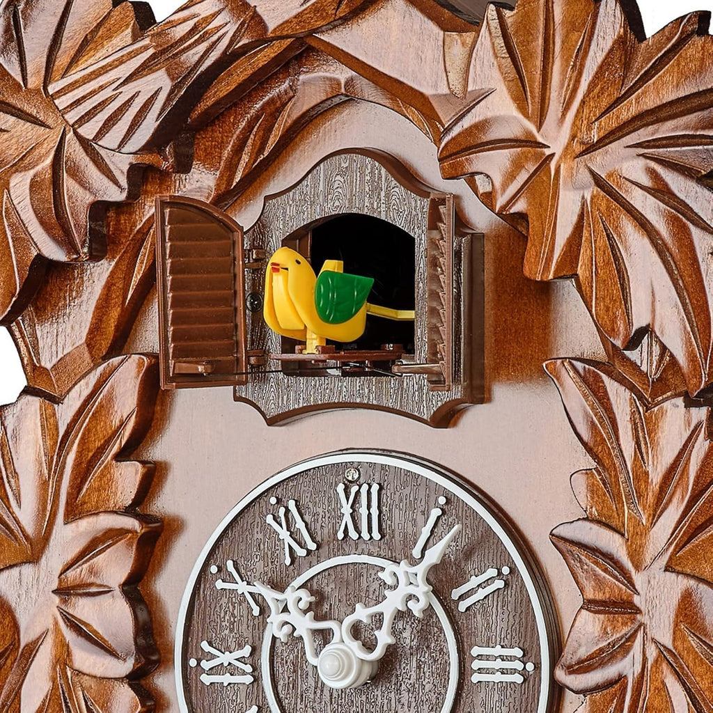 The Cuckoo Clock is A Wall Clock with A Night Mode, Hand-Carved, Suitable for Living Rooms, Bedrooms and Offices Suitable for Kitchen, Living Room or Office(Brown)