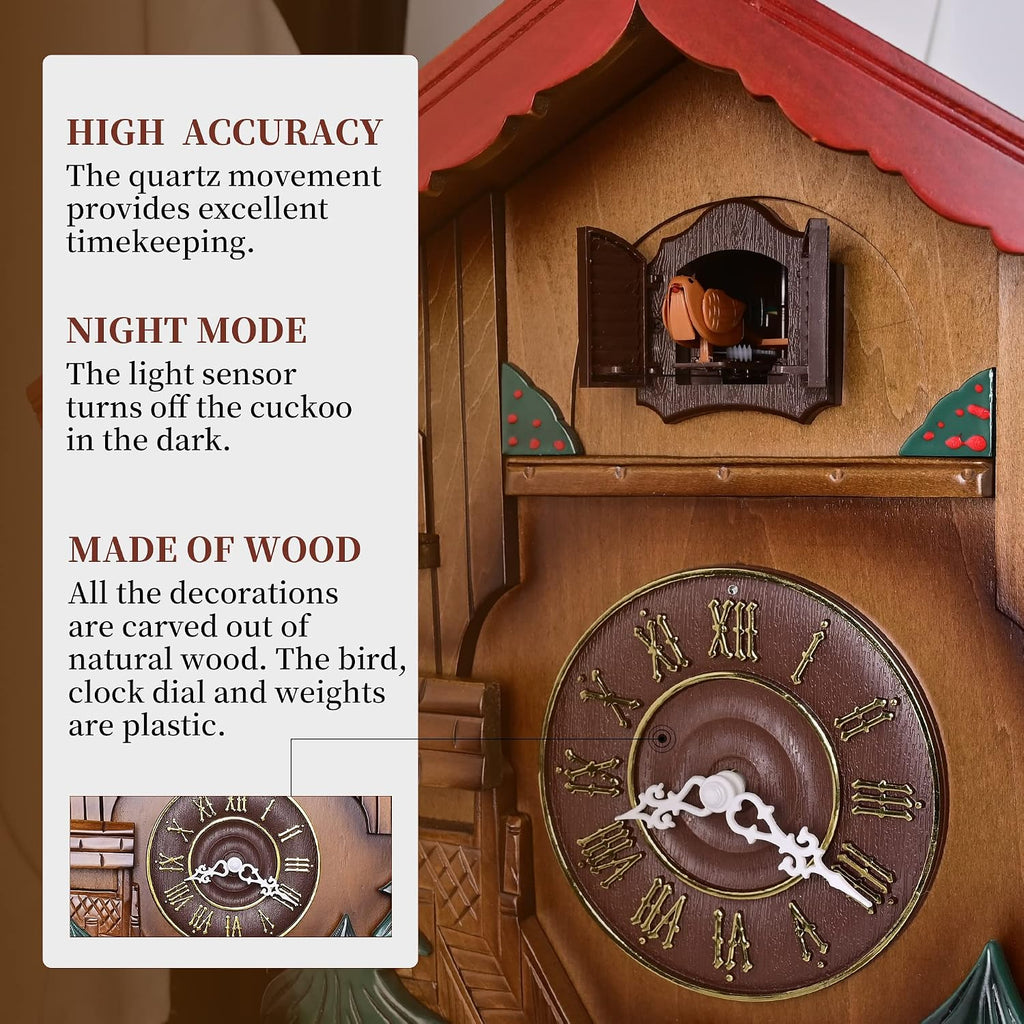 Kendal Cuckoo Clock Pendulum Quartz Wall Clock Black Forest House Home Decor MX239