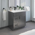 30' Shaker Bathroom Vanity Sink Base with Drawers (Ready-to-Assemble) (Grey Shaker Vanity Base)