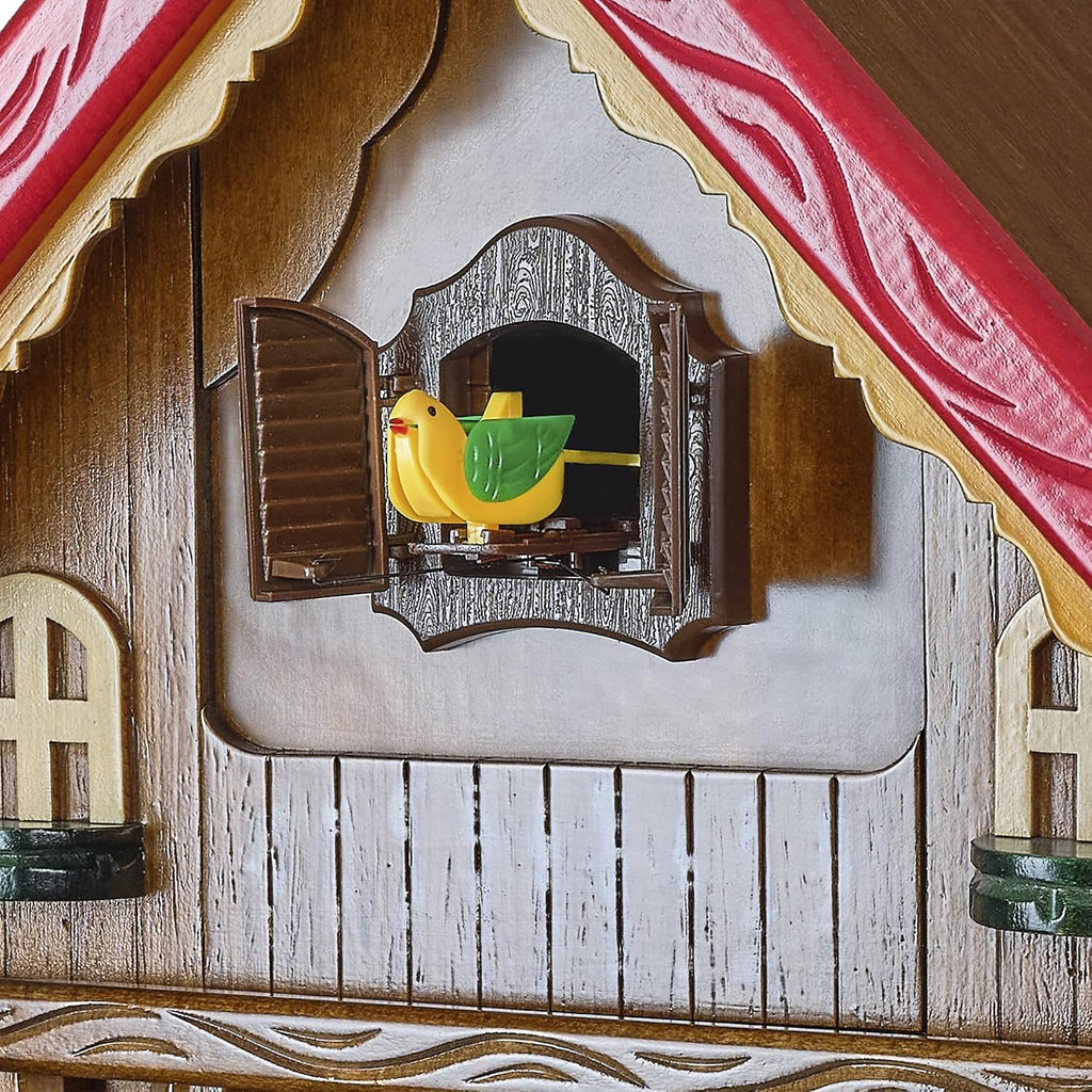 TIMEGEAR Cuckoo Clock with Night Mode and Quartz Movement in Traditional German Style