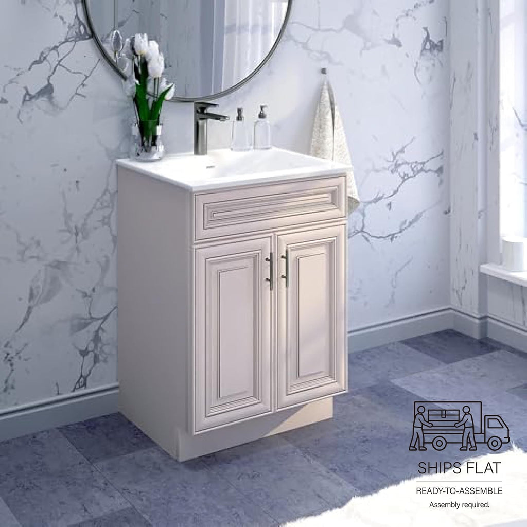 Antique White Sink Base Bathroom Vanity Ready-to-Assemble Cabinet 24'/30'/36' Width (24' Width)