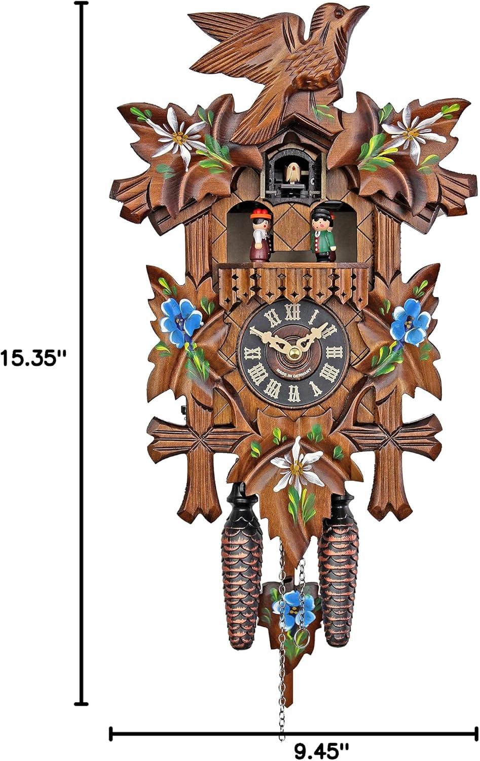 Engstler Quartz Cuckoo Clock - Alpine Flowers AH 532/10 QMT