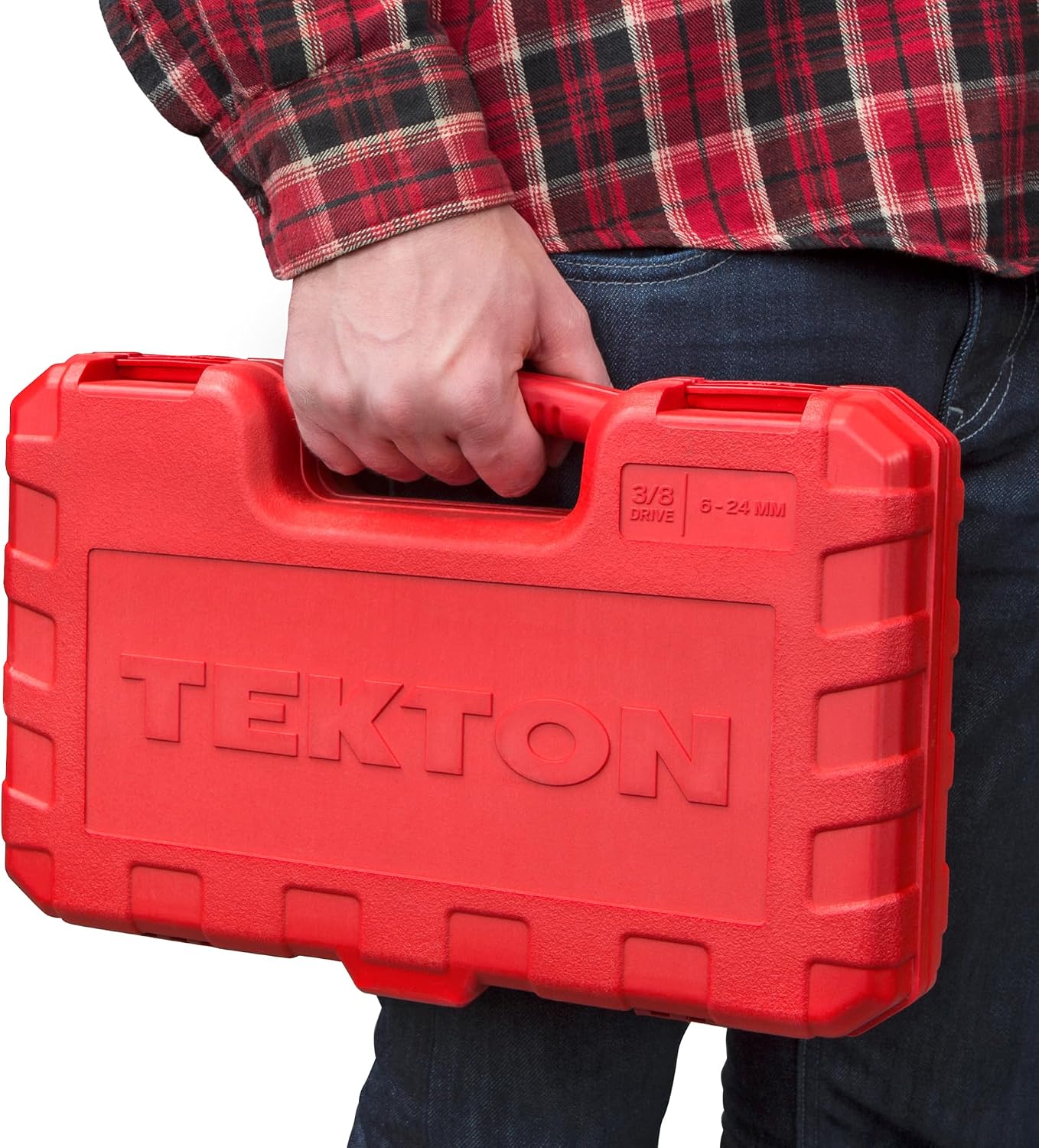 TEKTON 3/8 Inch Drive 6-Point Socket and Ratchet Set, 42-Piece (6-24 mm) | SKT15201