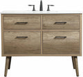 42' Bathroom Vanity, Engineered Wood (MDF/Laminate), Yellow/Light Wood