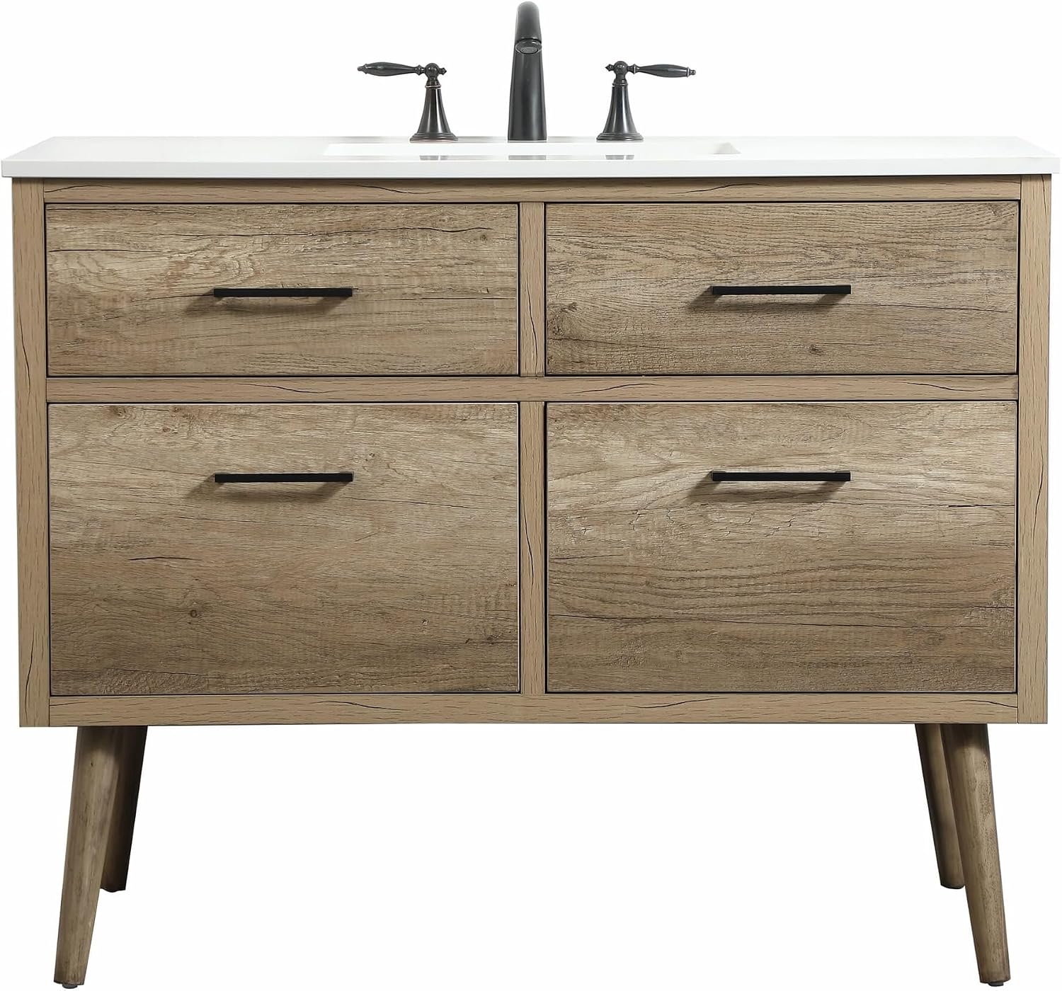 42' Bathroom Vanity, Engineered Wood (MDF/Laminate), Yellow/Light Wood