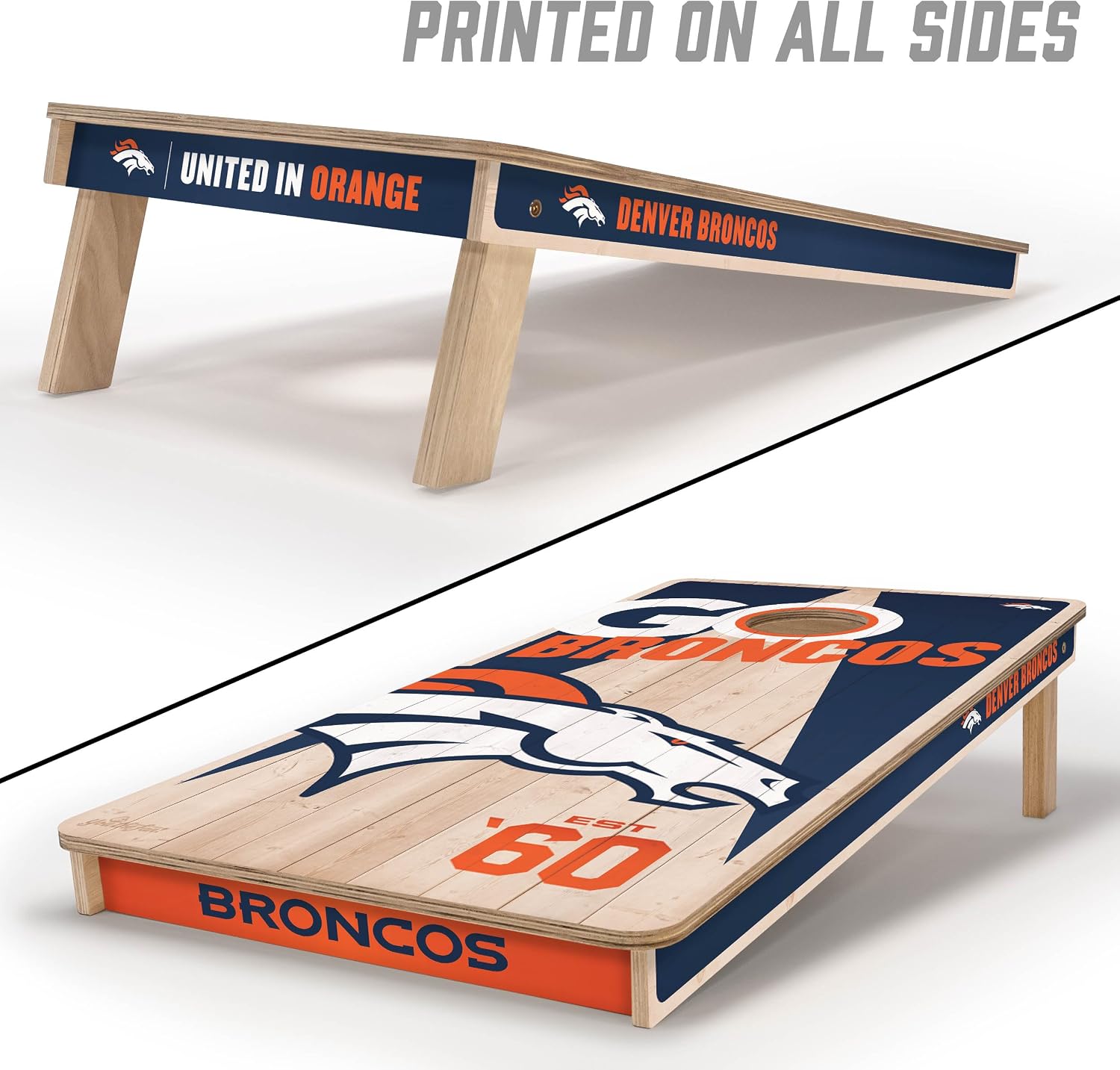 YouTheFan NFL 2' x 4' Professional Wood Cornhole Game with Logo Bags