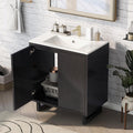 Harper & Bright Designs 30' Bathroom Vanity with Sink, Free Standing Single Basin Vanity Set with 2 Doors Lager Cabinet, Modern Wooden Bathroom Cabinet with Resin Basin for Bathroom, Black