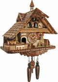 Engstler Quartz Cuckoo Clock Big Black Forest House with Music, Dancers and Moving Train EN 45110 QMT
