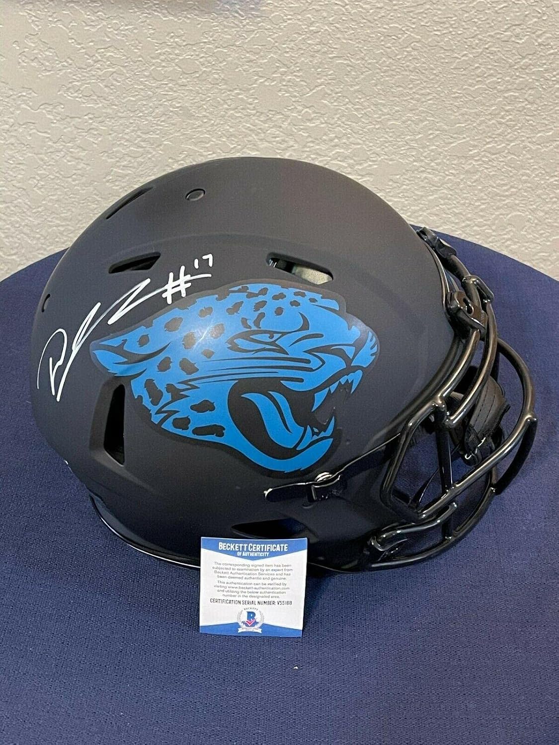 D. J DJ Chark Jacksonville Jaguars Signed Full Size Authentic Eclipse Helmet BAS - Autographed NFL Helmets