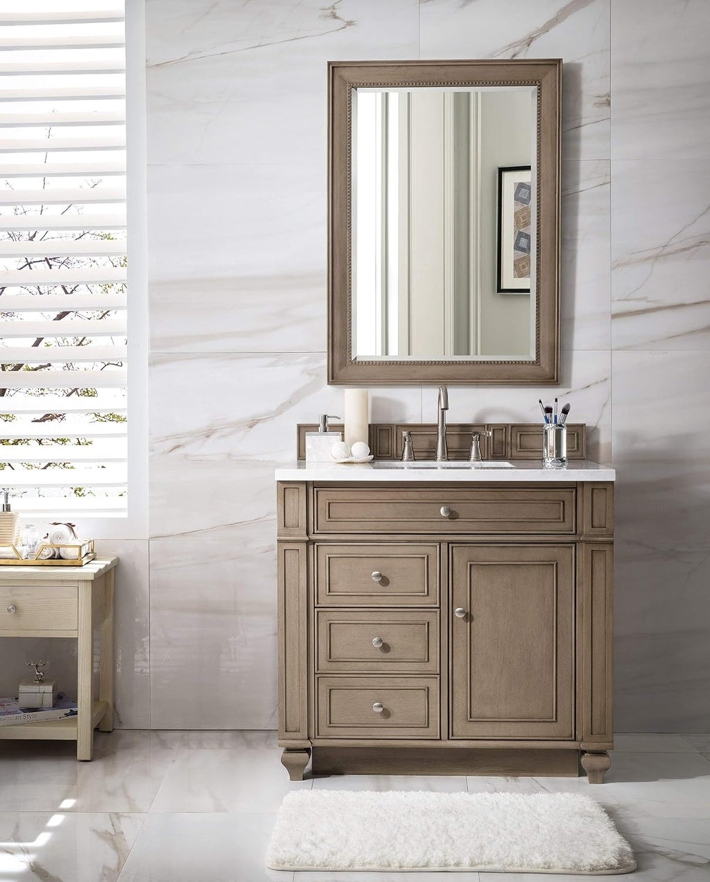 James Martin Bristol 36' Single Bathroom Vanity in Whitewashed Walnut (Top Not Included)