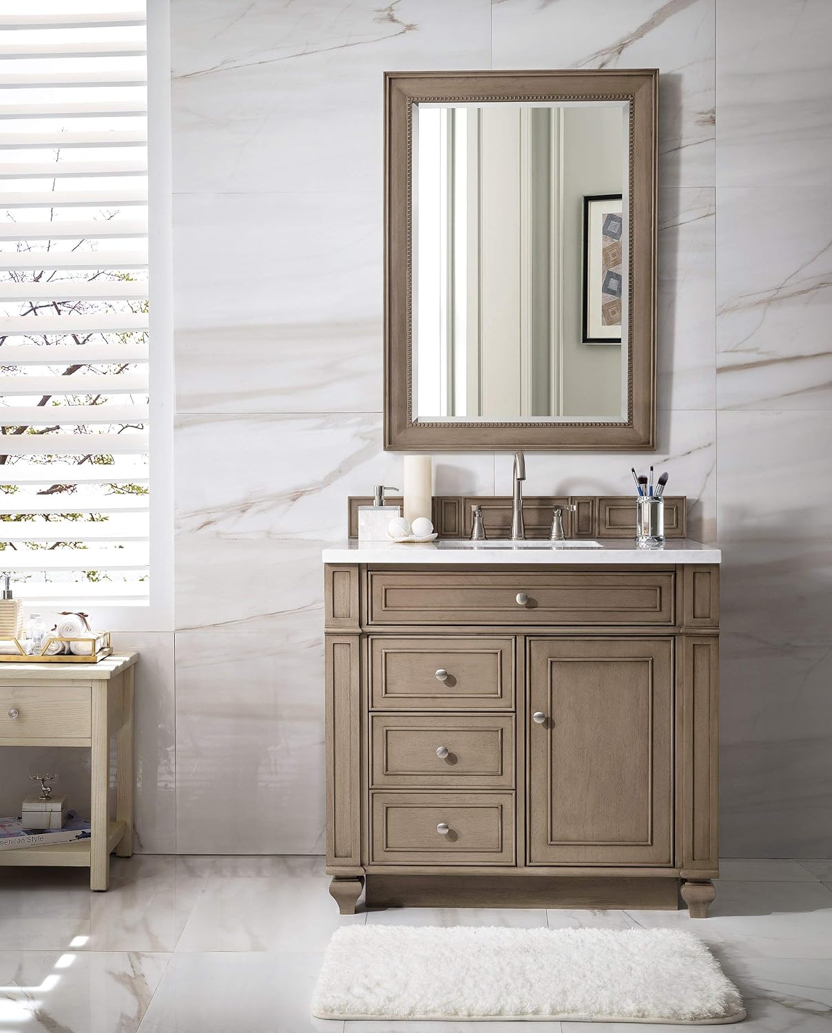 James Martin Bristol 36' Single Bathroom Vanity in Whitewashed Walnut (Top Not Included)