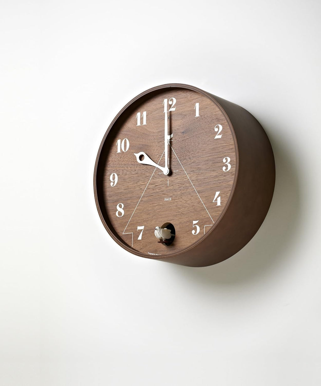 Lemnos Cuckoo Watch Analog Natural Color Wood Brown PACE LC11-09 BW Lemnos φ12.0 x D4.7 inches (305 x 120 mm)