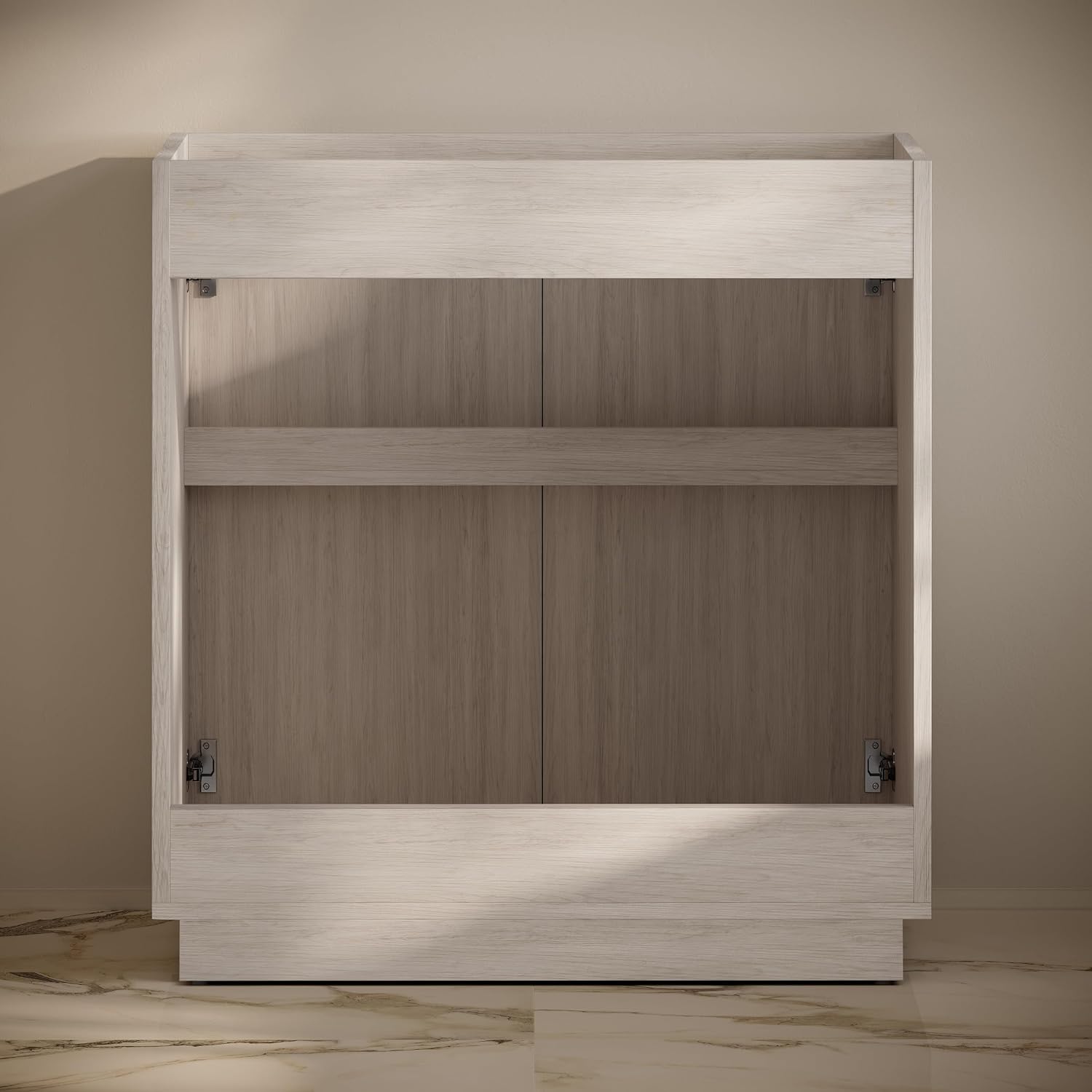 St. Tropez 36' Freestanding Bathroom Vanity Cabinet Without Top in White Oak