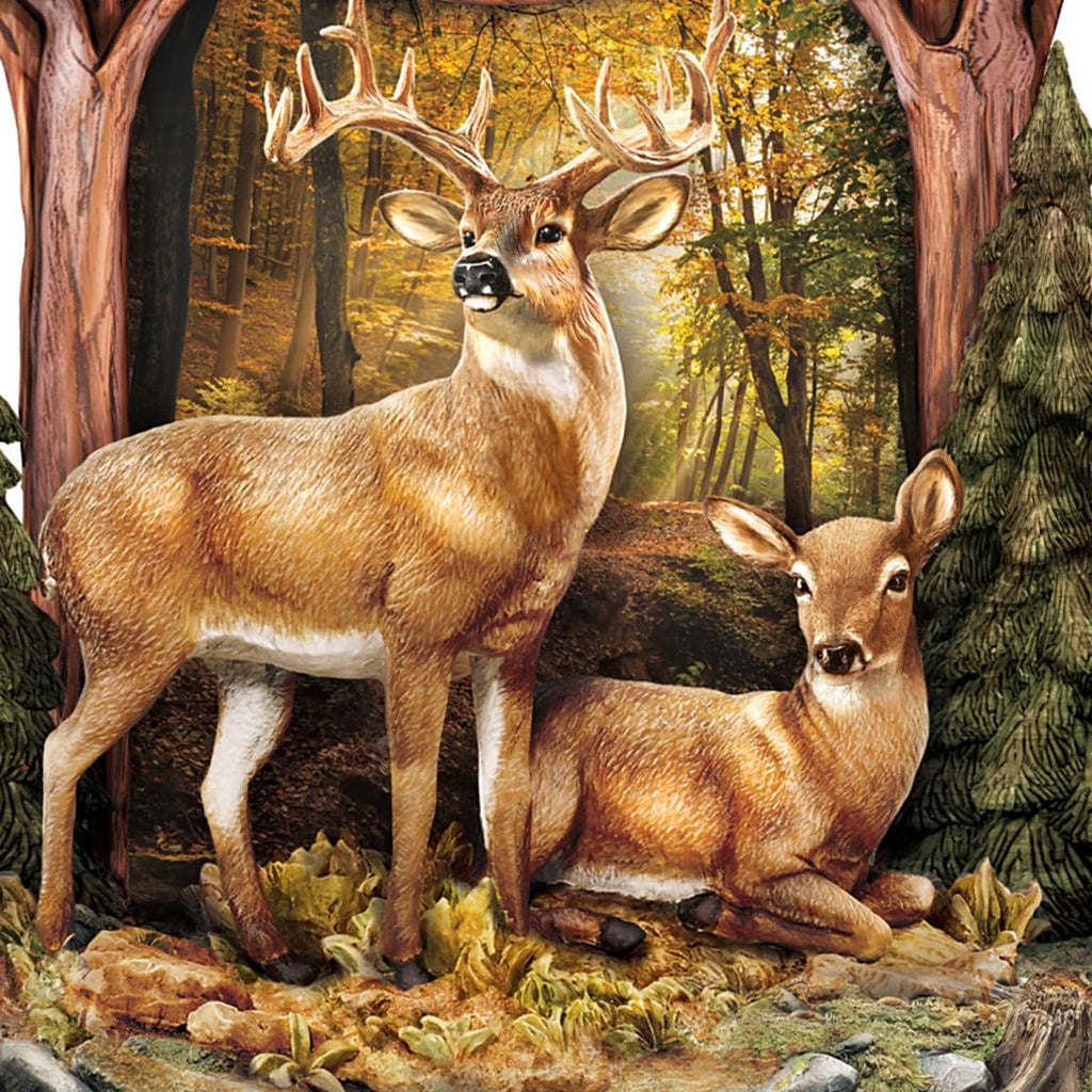 The Bradford Exchange Whitetail Deer Gathering Cuckoo Clock