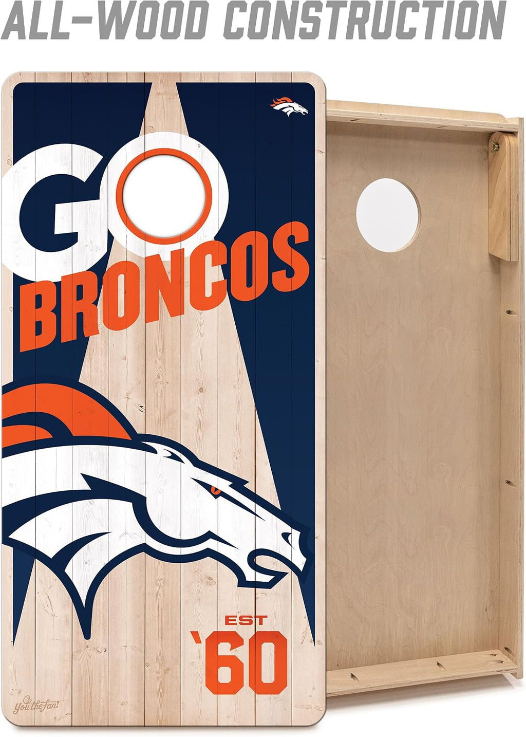 YouTheFan NFL 2' x 4' Professional Wood Cornhole Game with Logo Bags