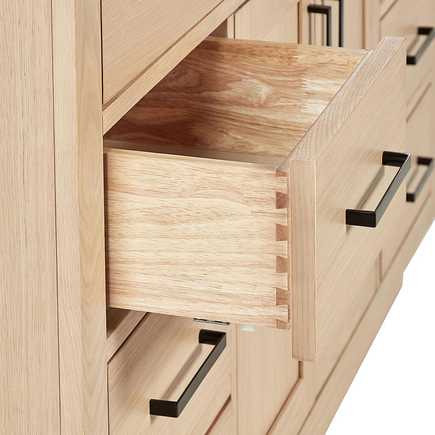 ARIEL Hepburn 48-inch Bathroom Vanity with Sink,Solid Wood, 1.5-inch Carbon Black Quartz Countertop, Single Rectangular Porcelain Sink, Soft Closing Doors, Dovetail Drawers, Oak