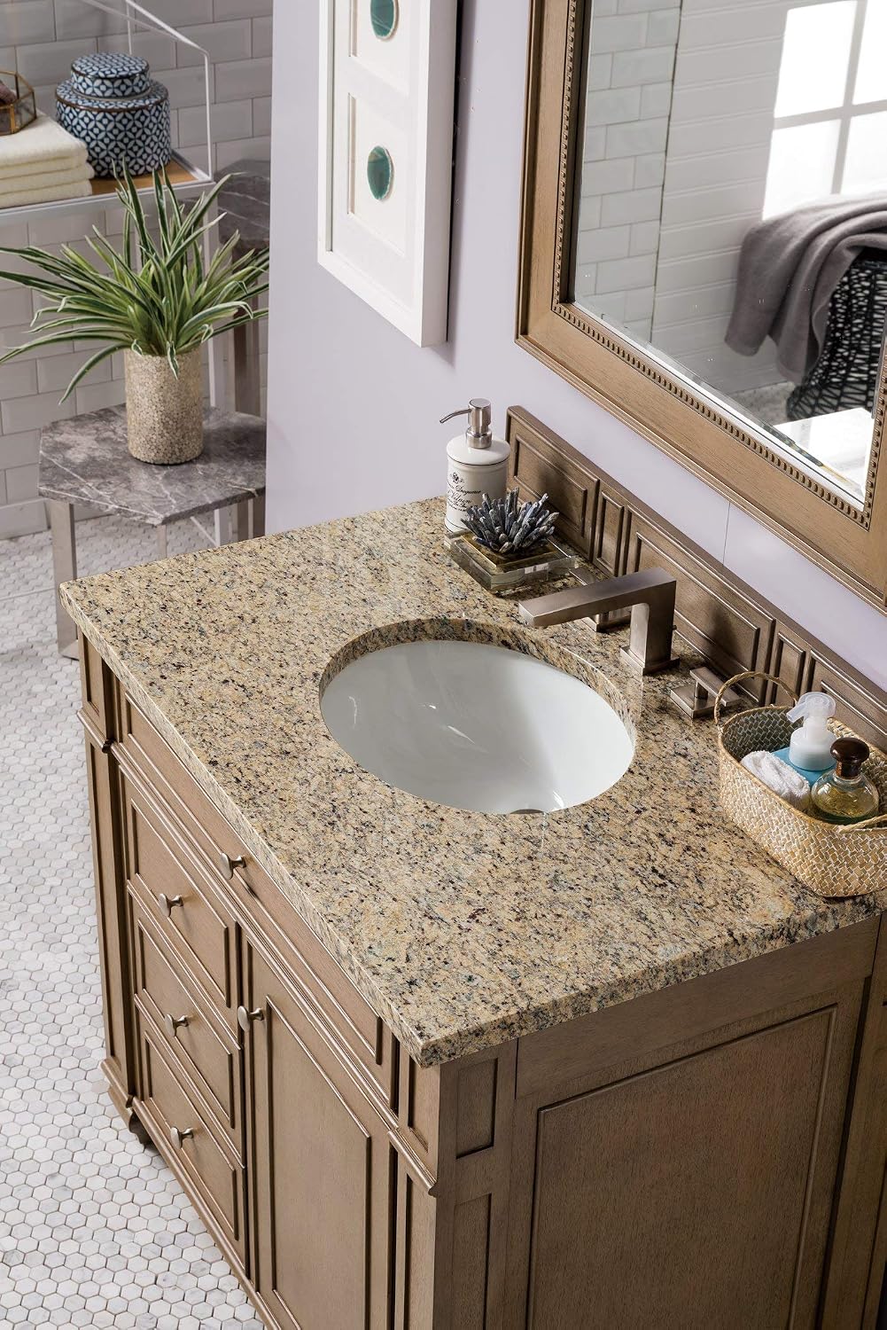 James Martin Bristol 36' Single Bathroom Vanity in Whitewashed Walnut (Top Not Included)