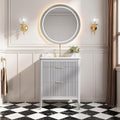 KEIKI 30' Freestanding Bathroom Vanity with Sink,Storage Cabinet with 2 Handle Sets and Engineered Marble Top