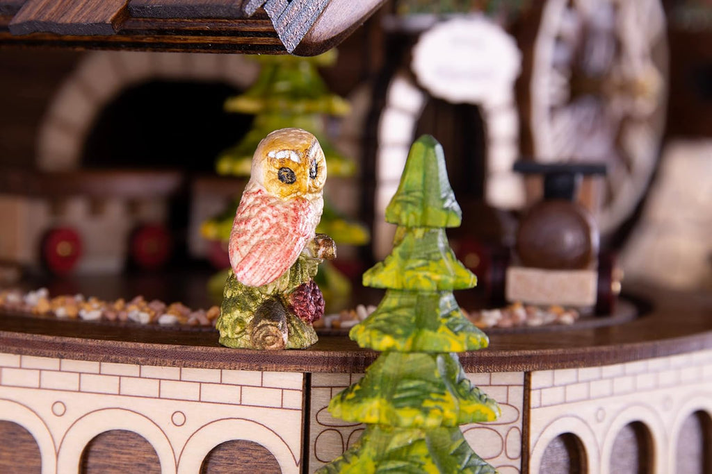 Cuckoo Palace Cuckoo Clock Deer Park Mill Station Chalet-Style 33cm Quartz-Movement