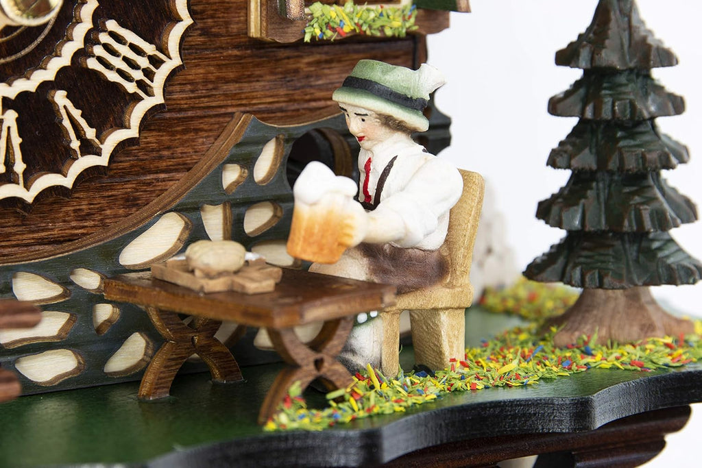 Cuckoo Palace German Cuckoo Clock - The Brotzeit House - with Quartz Movement - 10.3 inches high - Black Forest Clock