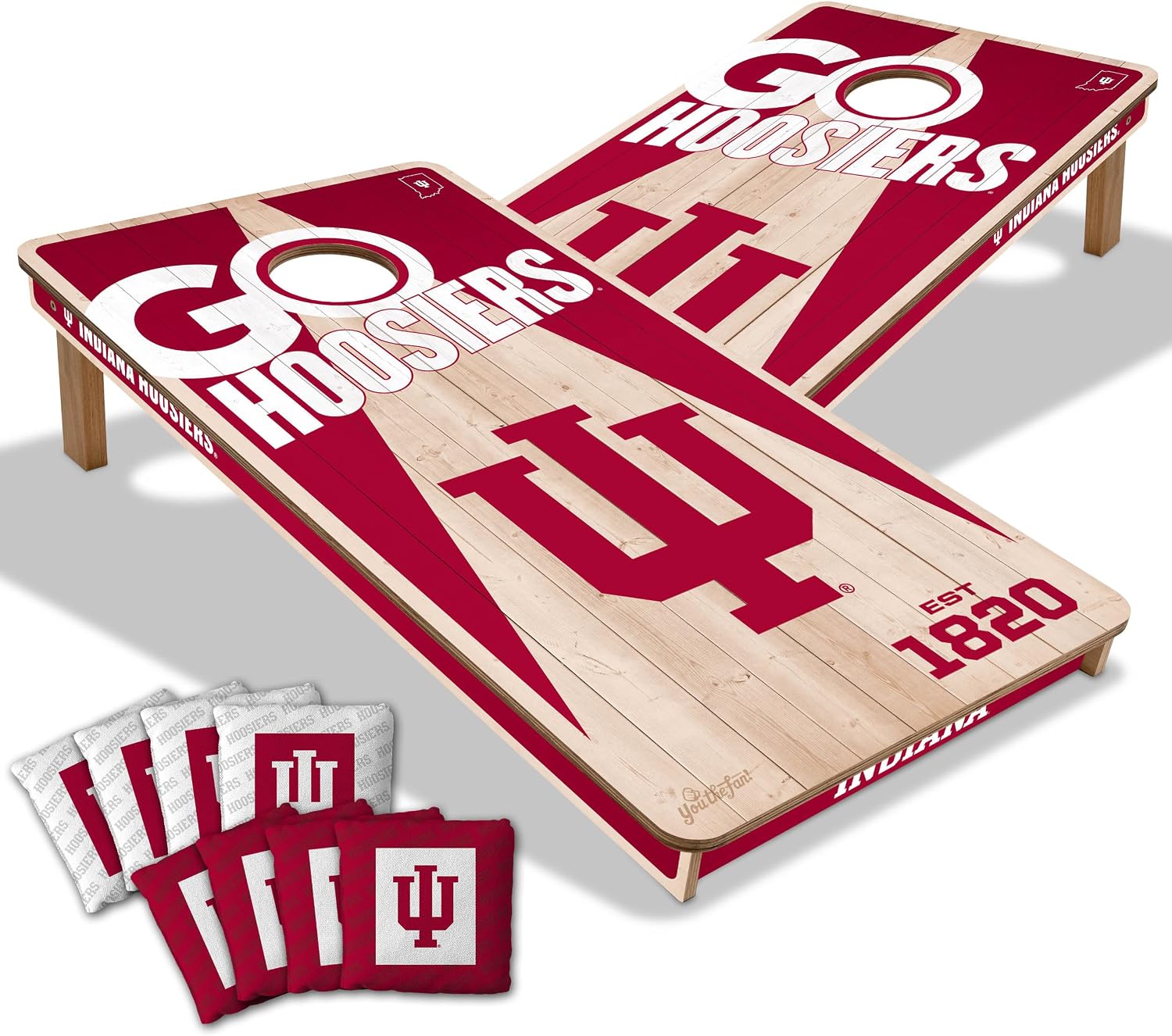 YouTheFan NCAA 2' x 4' Professional Wood Cornhole Game with Logo Bags