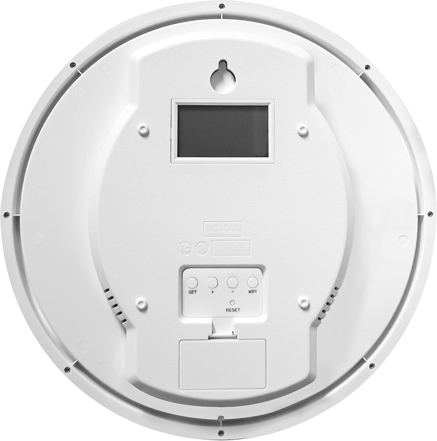 Bulova Precision Connect Wall Clock C5000, 12.5' | Black and White | Accurate Timekeeping | Modern Design | Battery Operated | WiFi Enabled