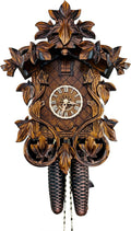 Eight Day Cuckoo Clock with Hand, Carved Vines and Leaves