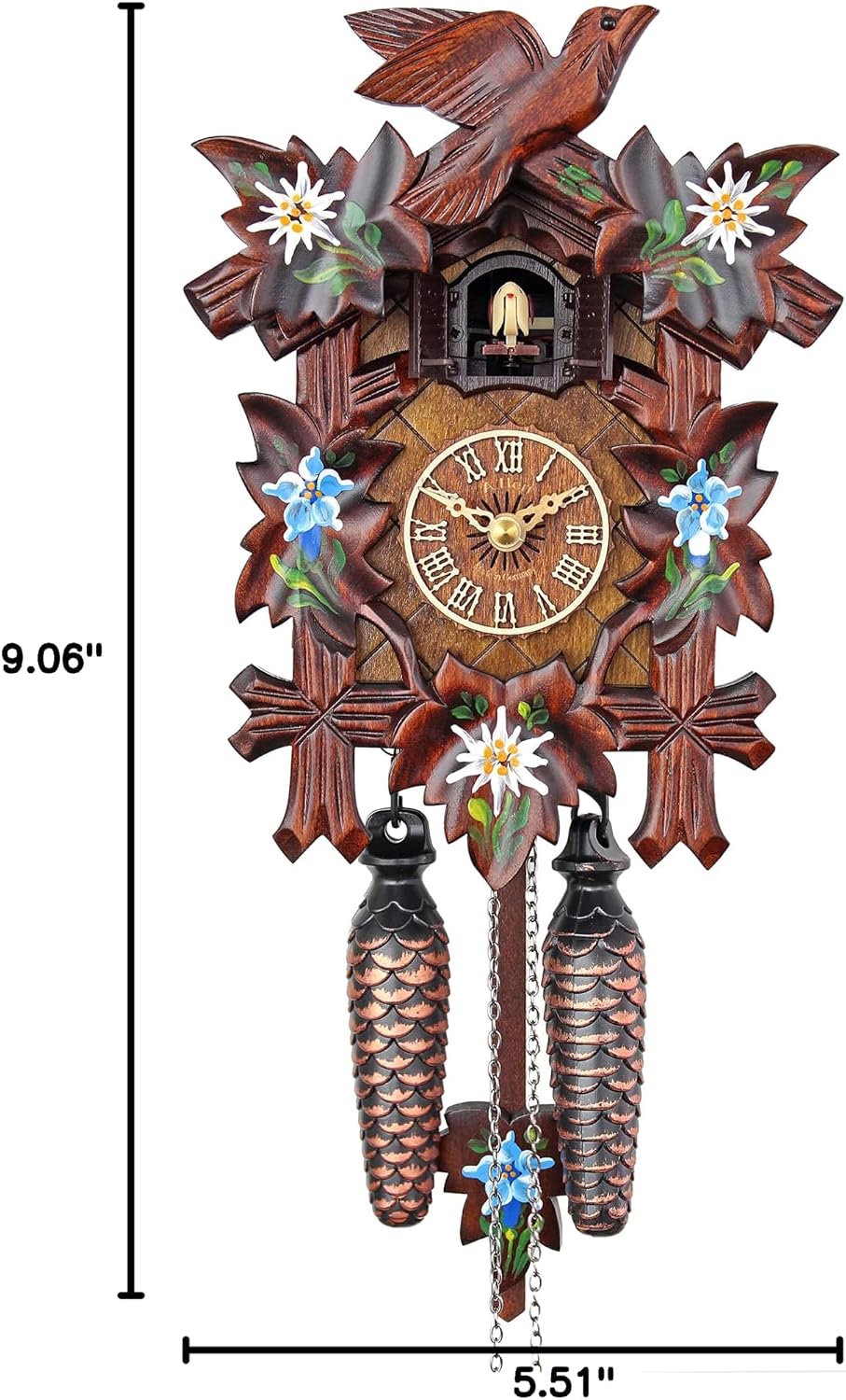 Quartz Cuckoo Clock - Alpine Flowers AH 40/8 QM