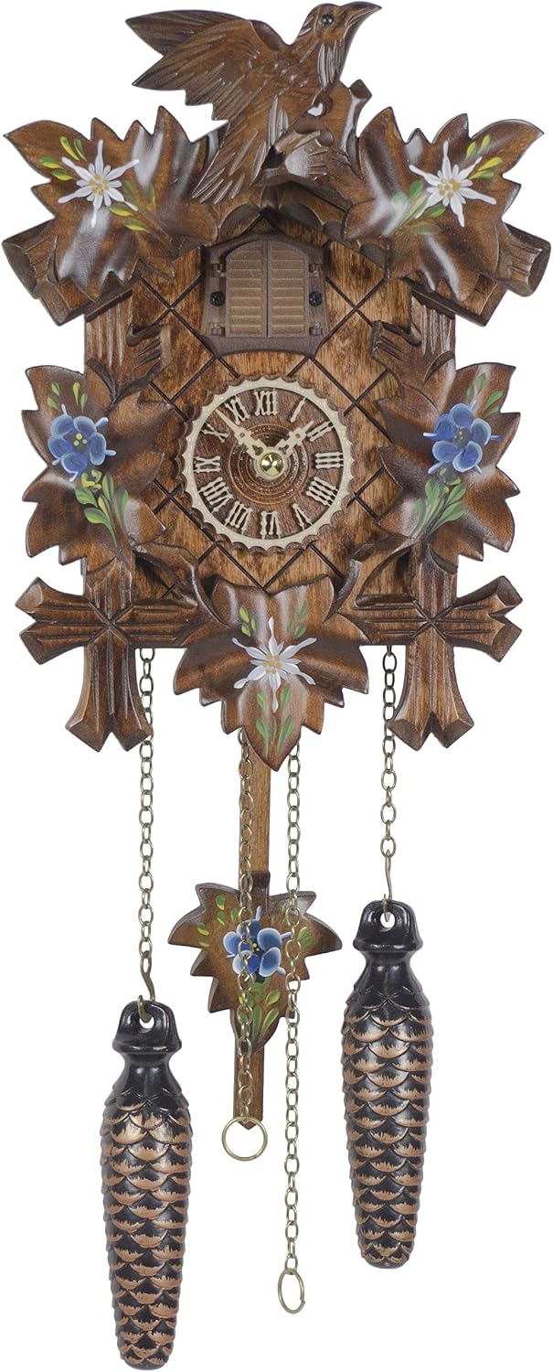 Trenkle Quartz Cuckoo Clock 5 Leaves, Bird, with Music, Gift-Boxed TU 411 QM KSV