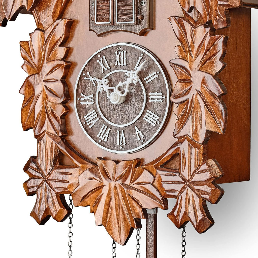 The Cuckoo Clock is A Wall Clock with A Night Mode, Hand-Carved, Suitable for Living Rooms, Bedrooms and Offices Suitable for Kitchen, Living Room or Office(Brown)