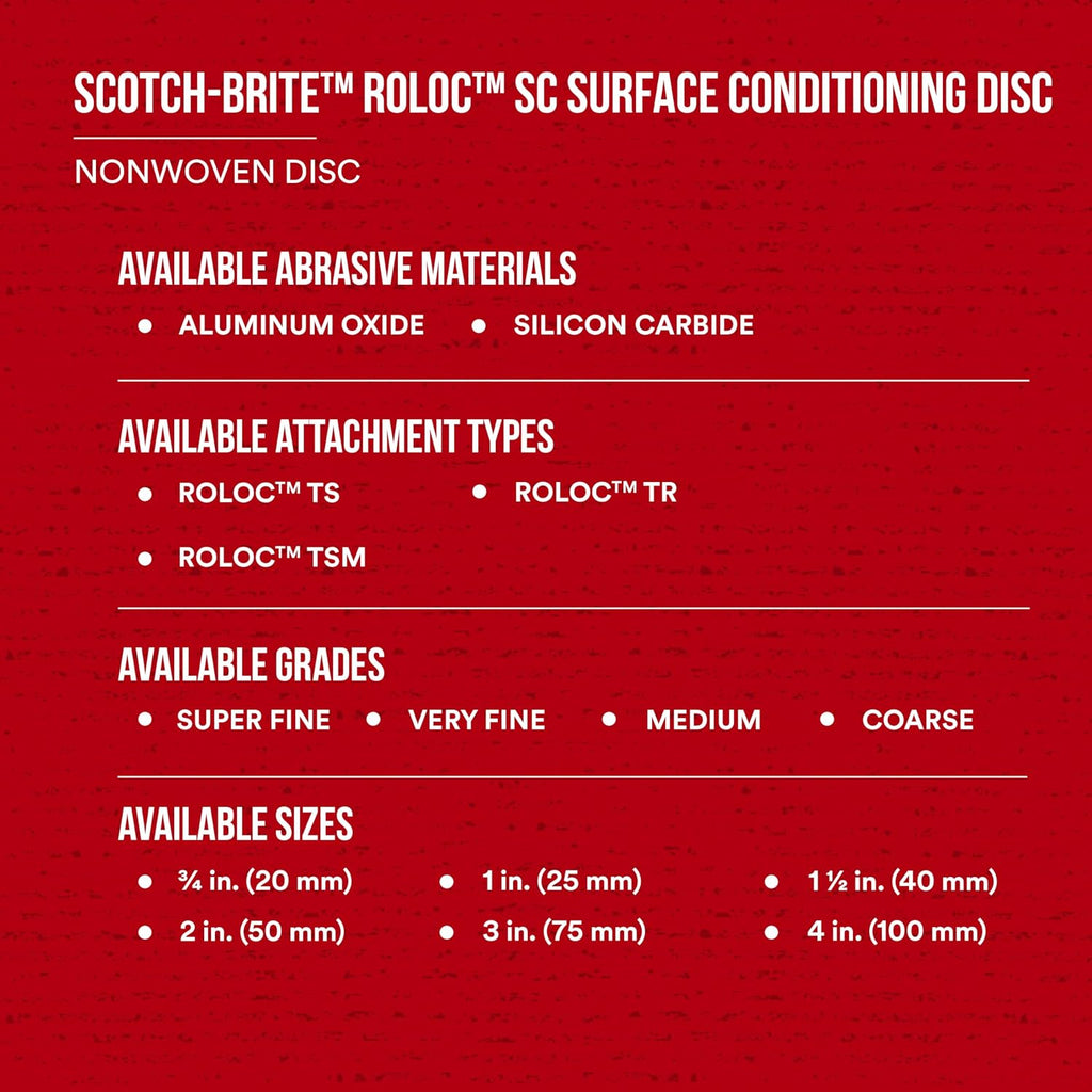 3M Scotch-Brite Roloc Surface Conditioning Disc, TR 07516, 2 in x NH S SFN, 25 per Carton (Pack of 4)