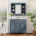 Merax 36' Bathroom Vanities with Matching Medicine Cabinet & Single Sink, Modern Undermount Bathroom Sink Cabinet with 3 Closing Doors & 2 Full Extension Dovetail Drawers
