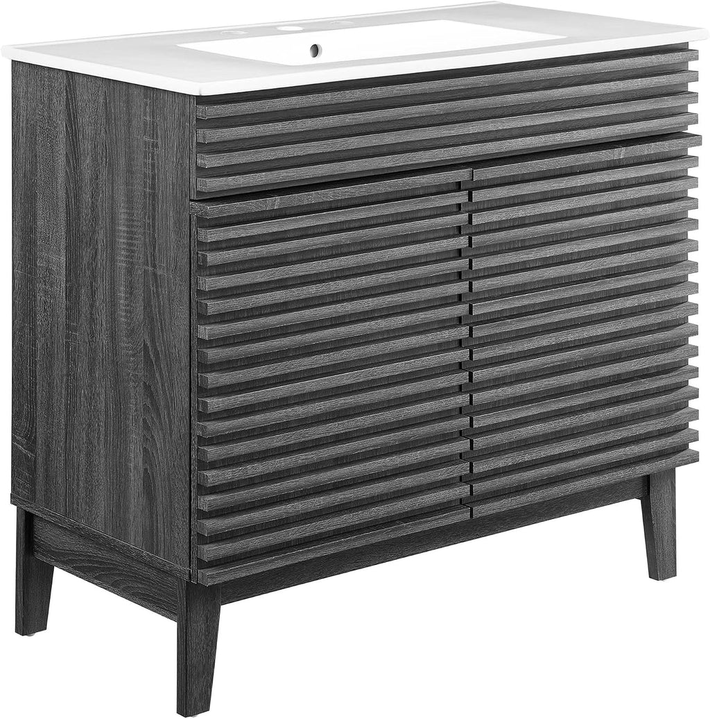 Modway Render 36' Bathroom Vanity in Charcoal White