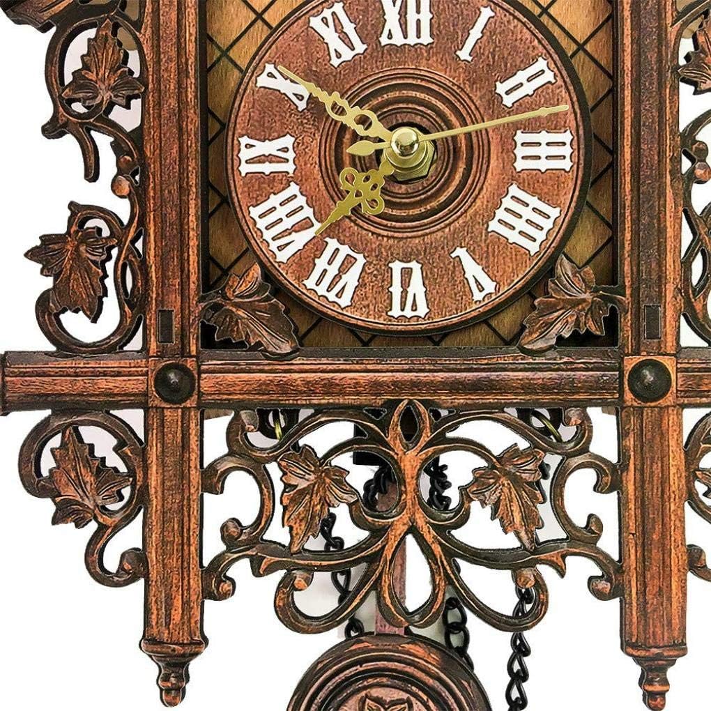 Forest Hand-Carved Cuckoo Clock, Multi Scenario Application Quartz Pendulum Wall Clock, House Home Decor Hotel and Classroom Movable Bird Home Decor